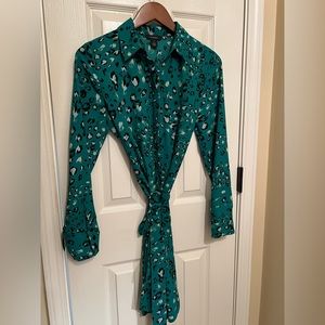 Halogen Button Front Shirt Dress - XS